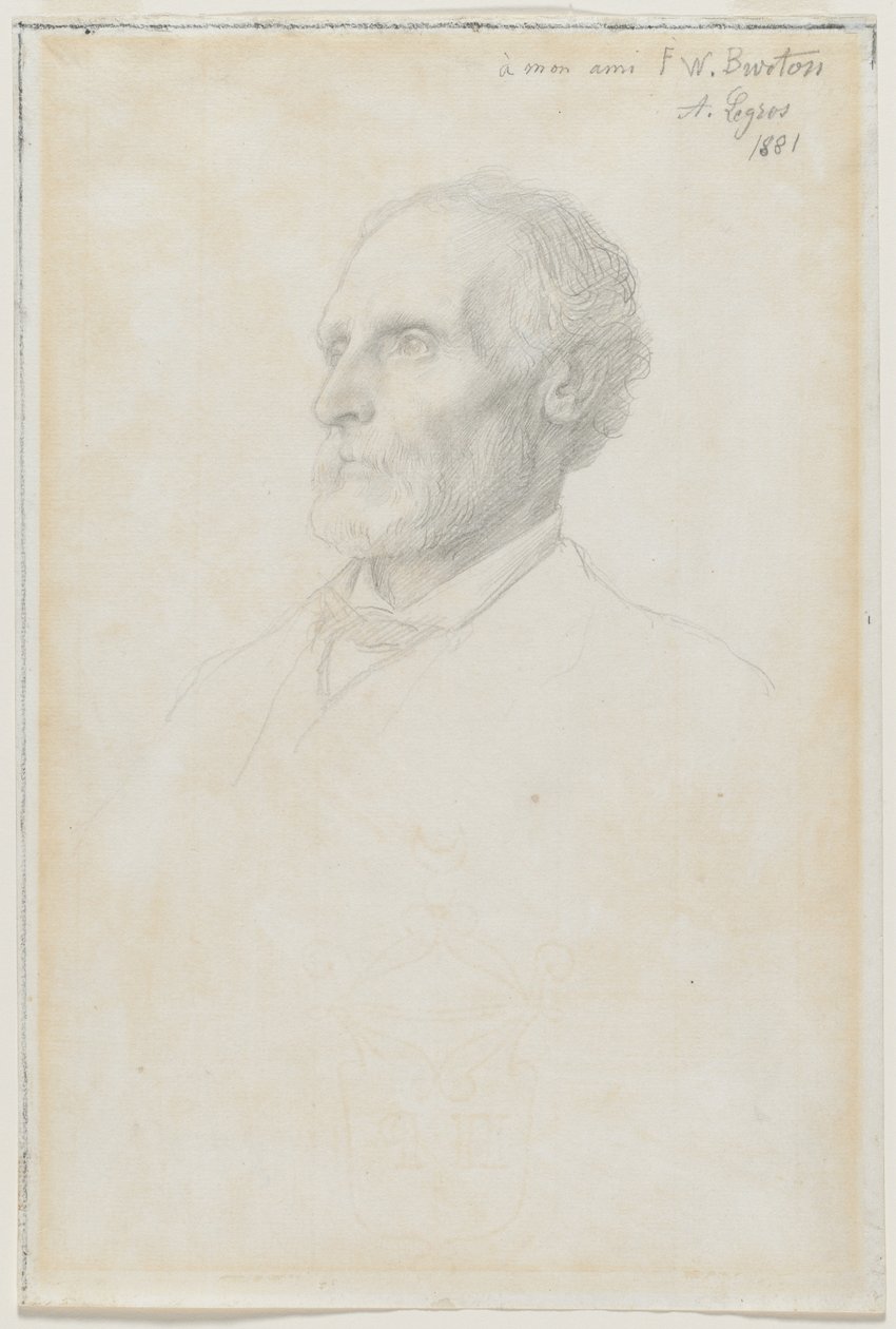 Portræt af Sir Frederick W. Burton, direktør for National Gallery, London af Alphonse Legros