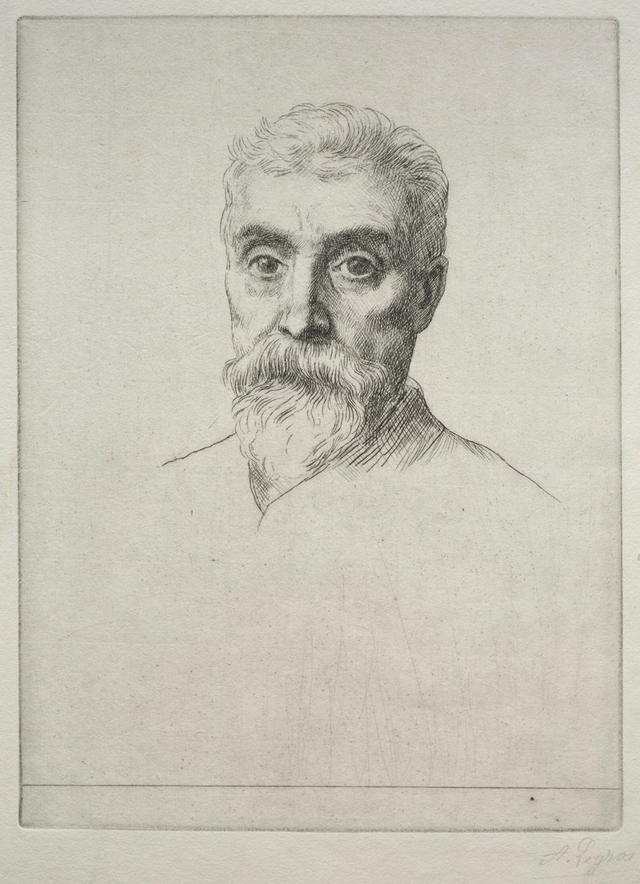 Portræt af Sir Hiram S. Maxim. af Alphonse Legros