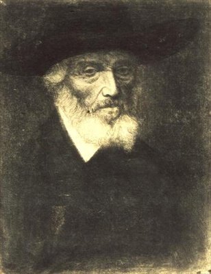 Portræt af Thomas Carlyle (radering) af Alphonse Legros