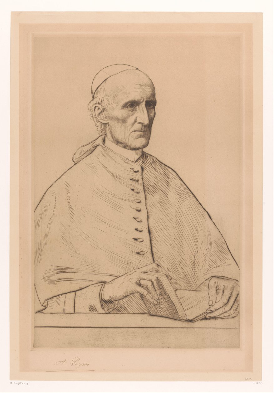 Portræt af kardinal Henry Eduard Manning, ærkebiskop af Westminster af Alphonse Legros