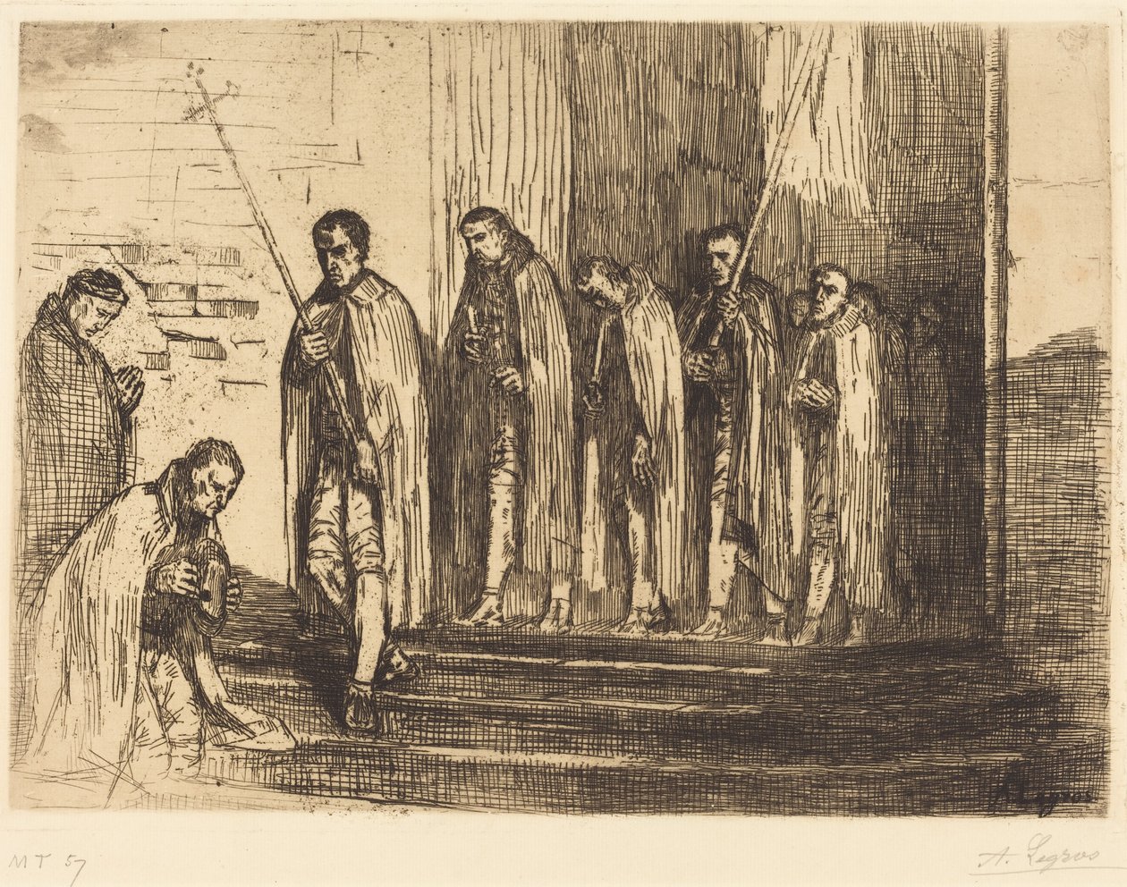 Processionen forlader kirken (La sortie de la procession) af Alphonse Legros