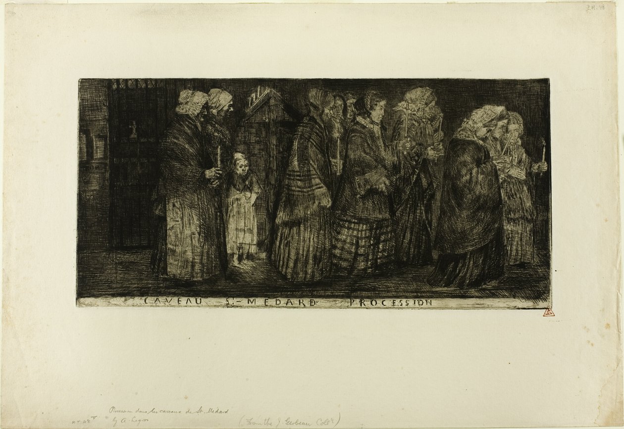 Procession i Krypten af St. Medard af Alphonse Legros