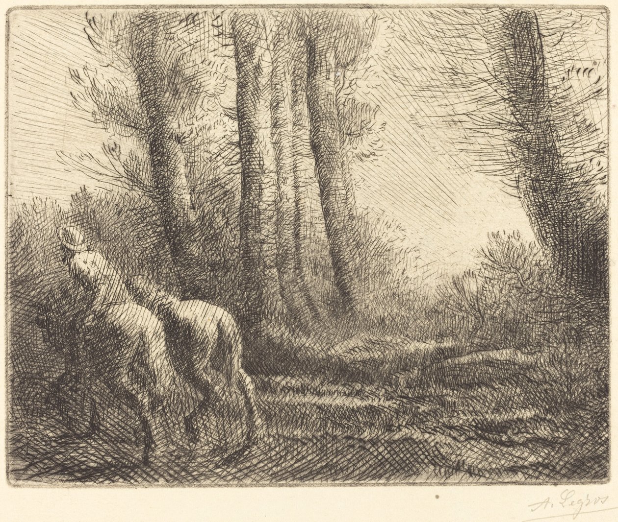Retur fra pløjningen (Le retour de labourage) af Alphonse Legros