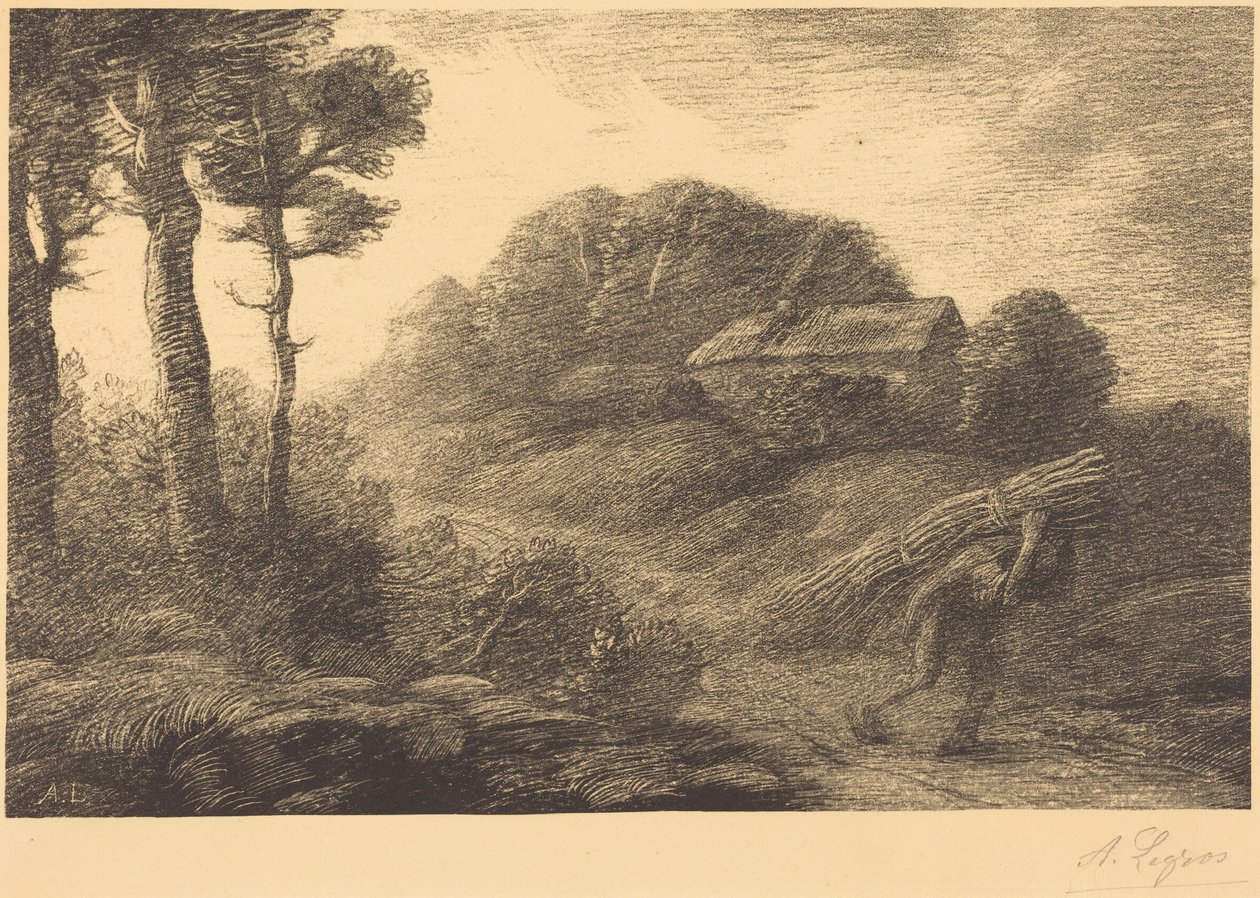 Return of the Fagot-gatherer, 2. plade (Fagot-samlerens tilbagevenden) af Alphonse Legros