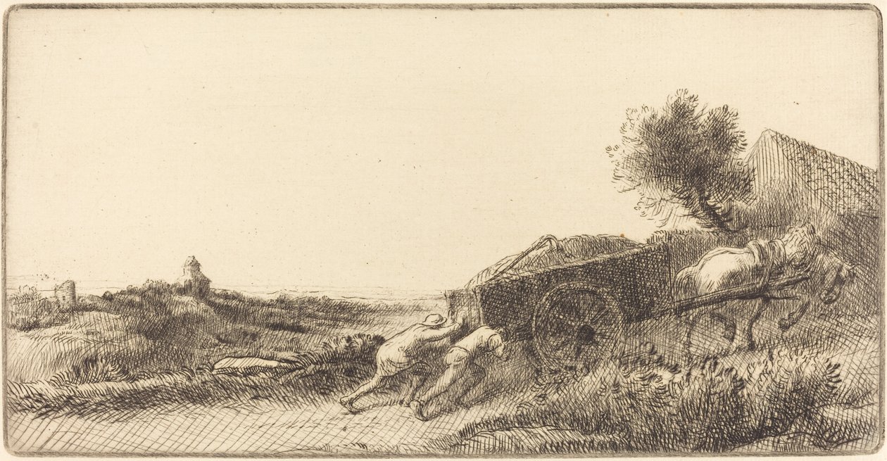 Vender tilbage med høet (Rentrant le foin) af Alphonse Legros