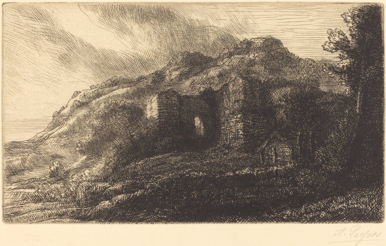 Ruiner af et slot Slotsruinerne. af Alphonse Legros