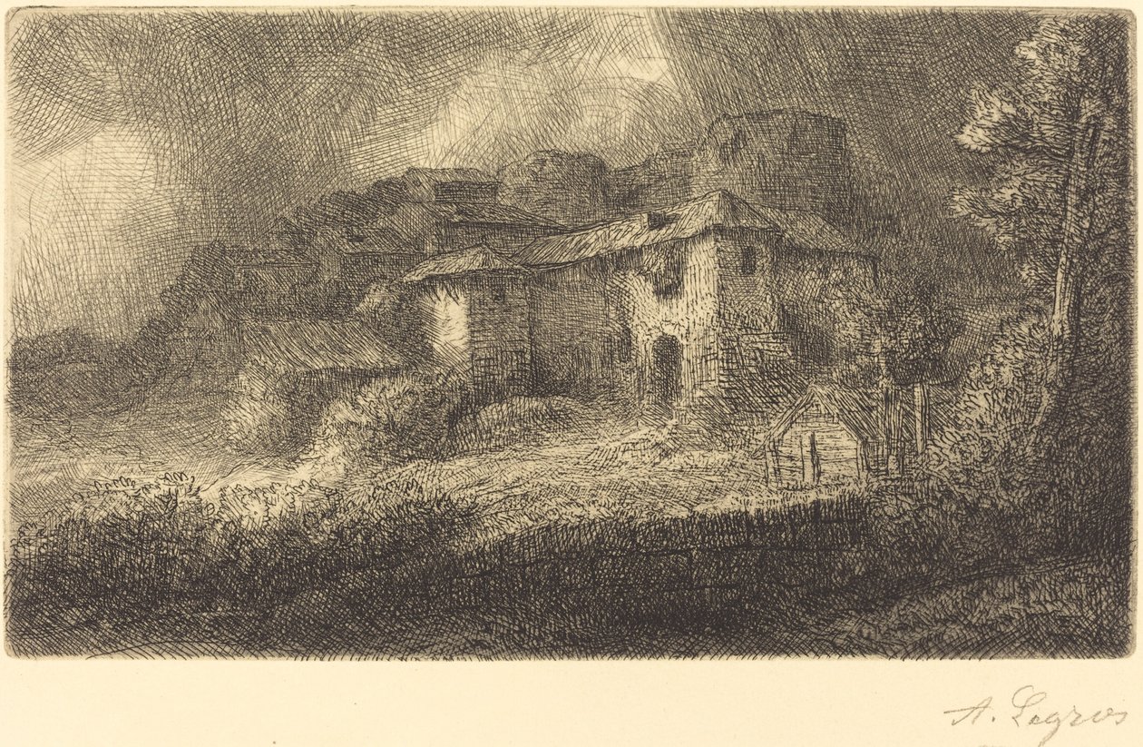 Ruiner af et slot Slotsruinerne. af Alphonse Legros