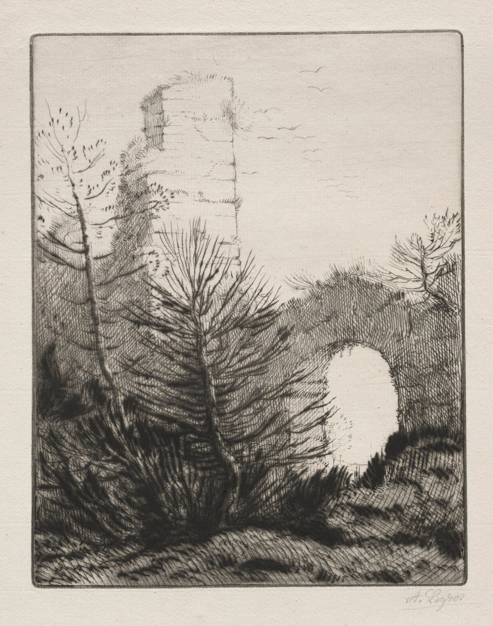 Ruiner af et kloster. af Alphonse Legros