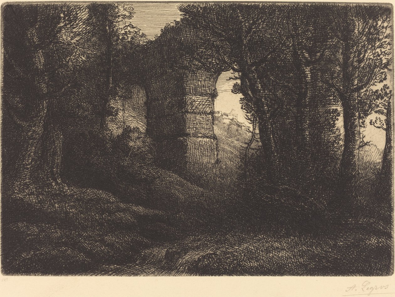 Ruinerne af en gammel akvædukt af Alphonse Legros