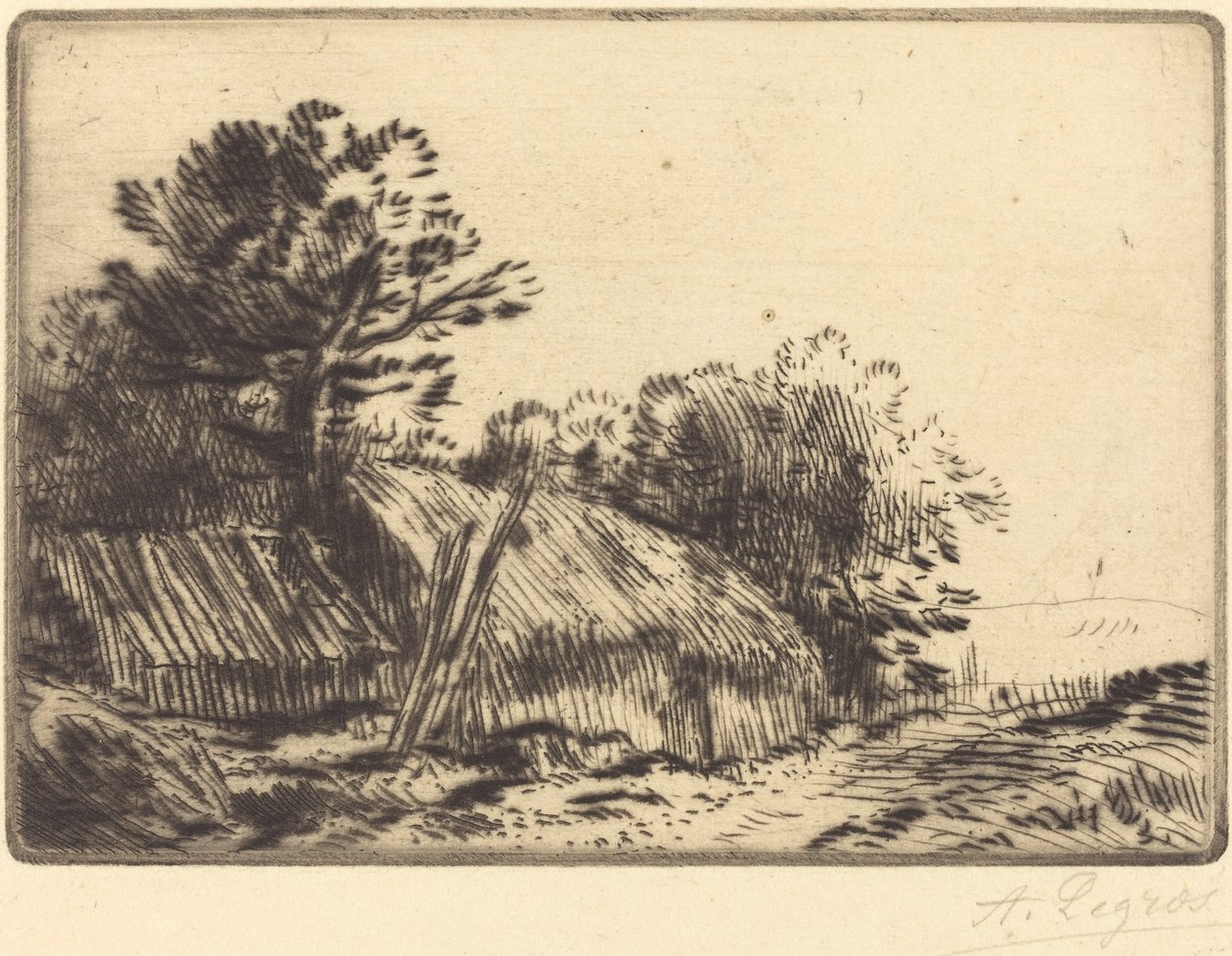 Rustik scene (Scene rustique) af Alphonse Legros