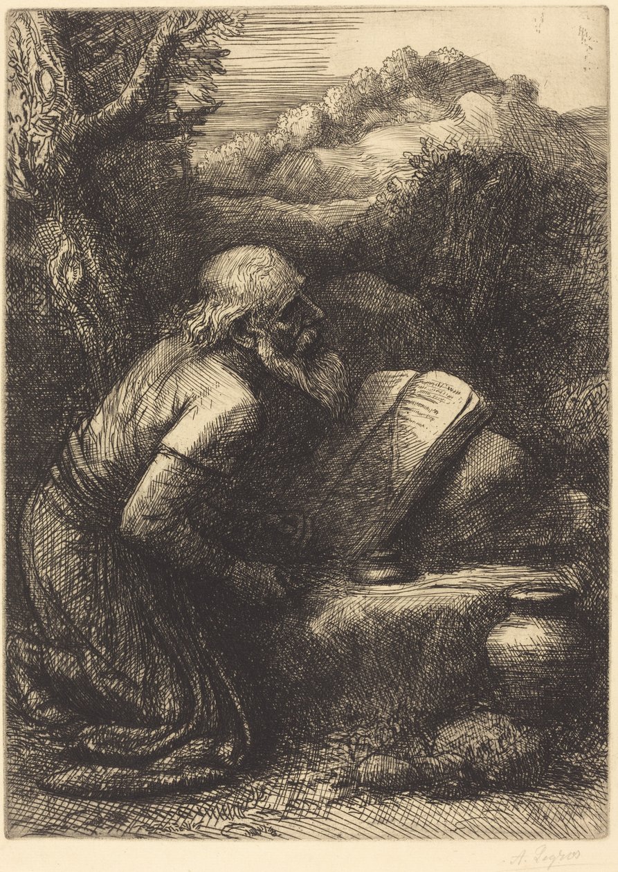 Sankt Hieronymus, 2. tallerken. af Alphonse Legros