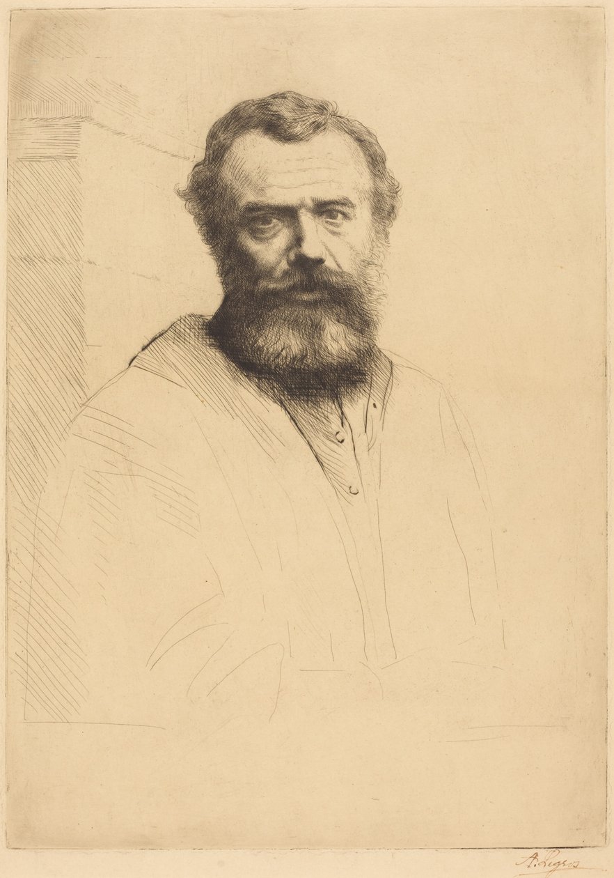 Selvportræt, 3. plade af Alphonse Legros