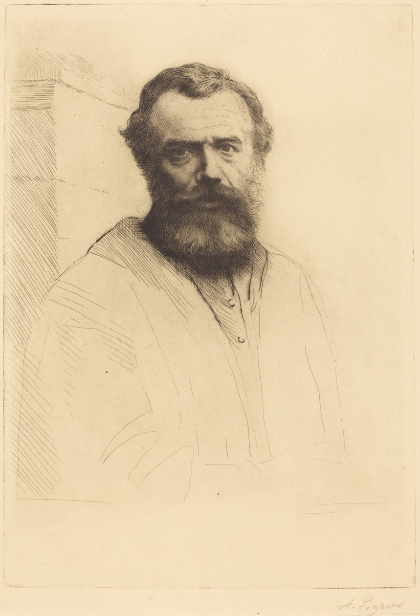 Selvportræt, 3. plade af Alphonse Legros