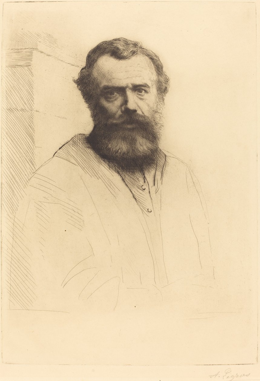 Selvportræt, 3. plade, 1880. af Alphonse Legros