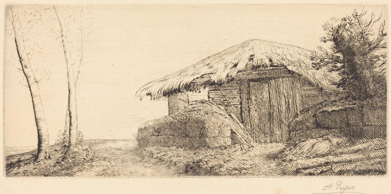 Hyrdehytte på en skråning af Alphonse Legros