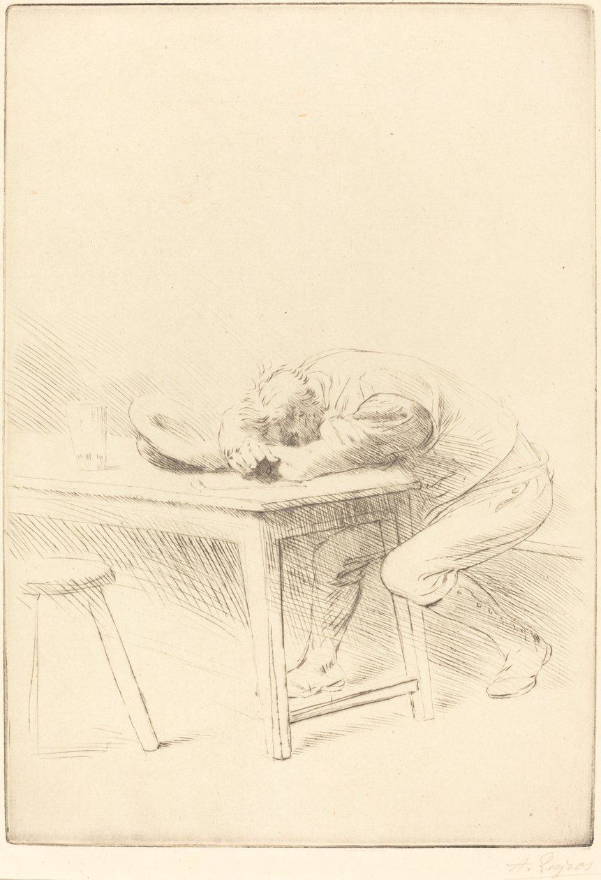 En arbejders siesta af Alphonse Legros