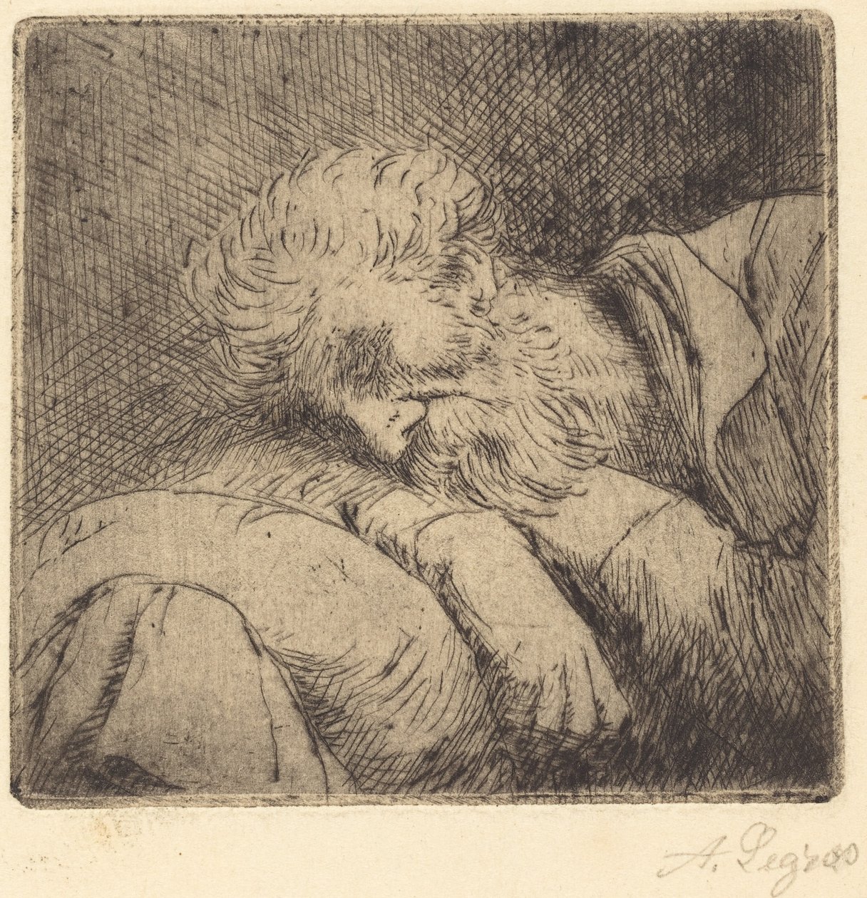 Sovende tigger af Alphonse Legros