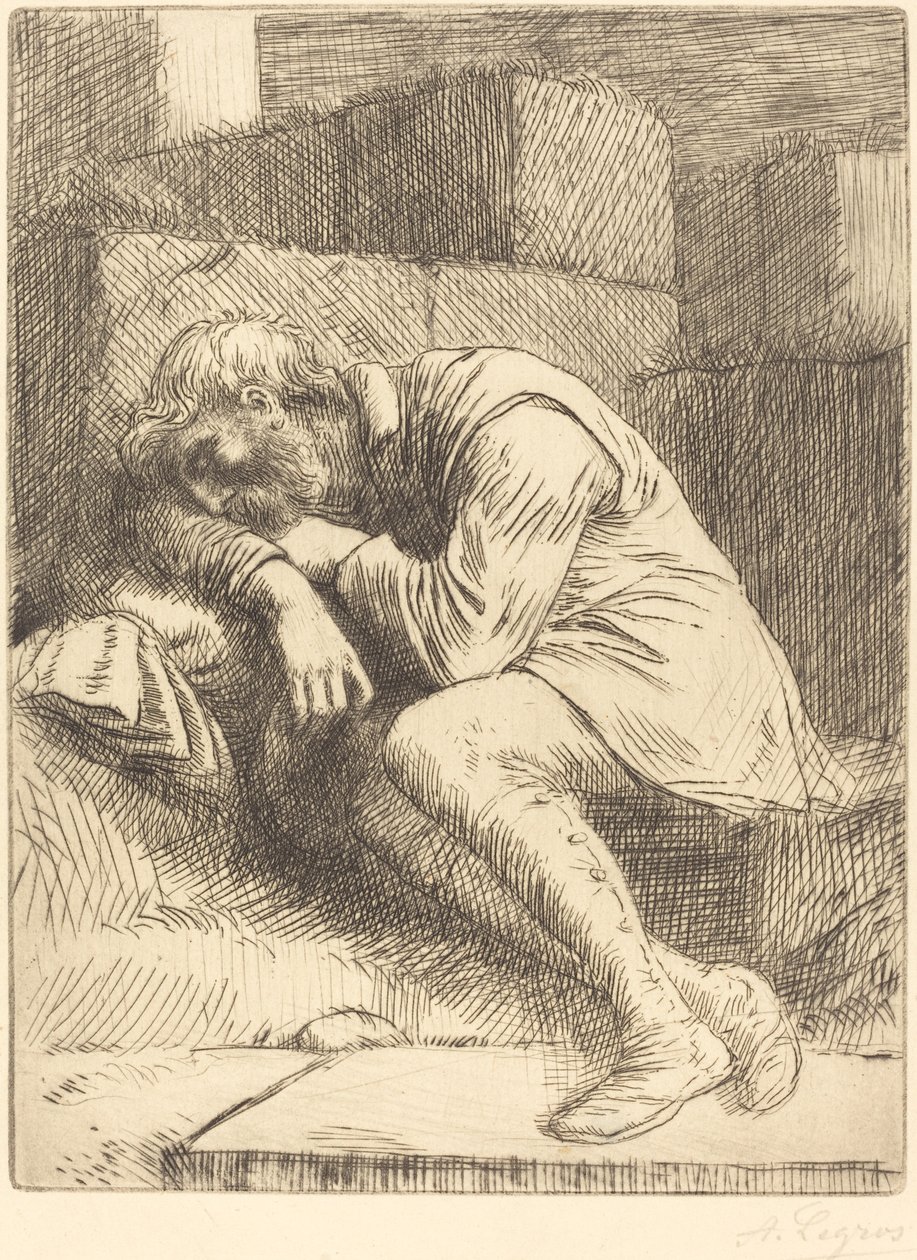 Sovende tigger af Alphonse Legros