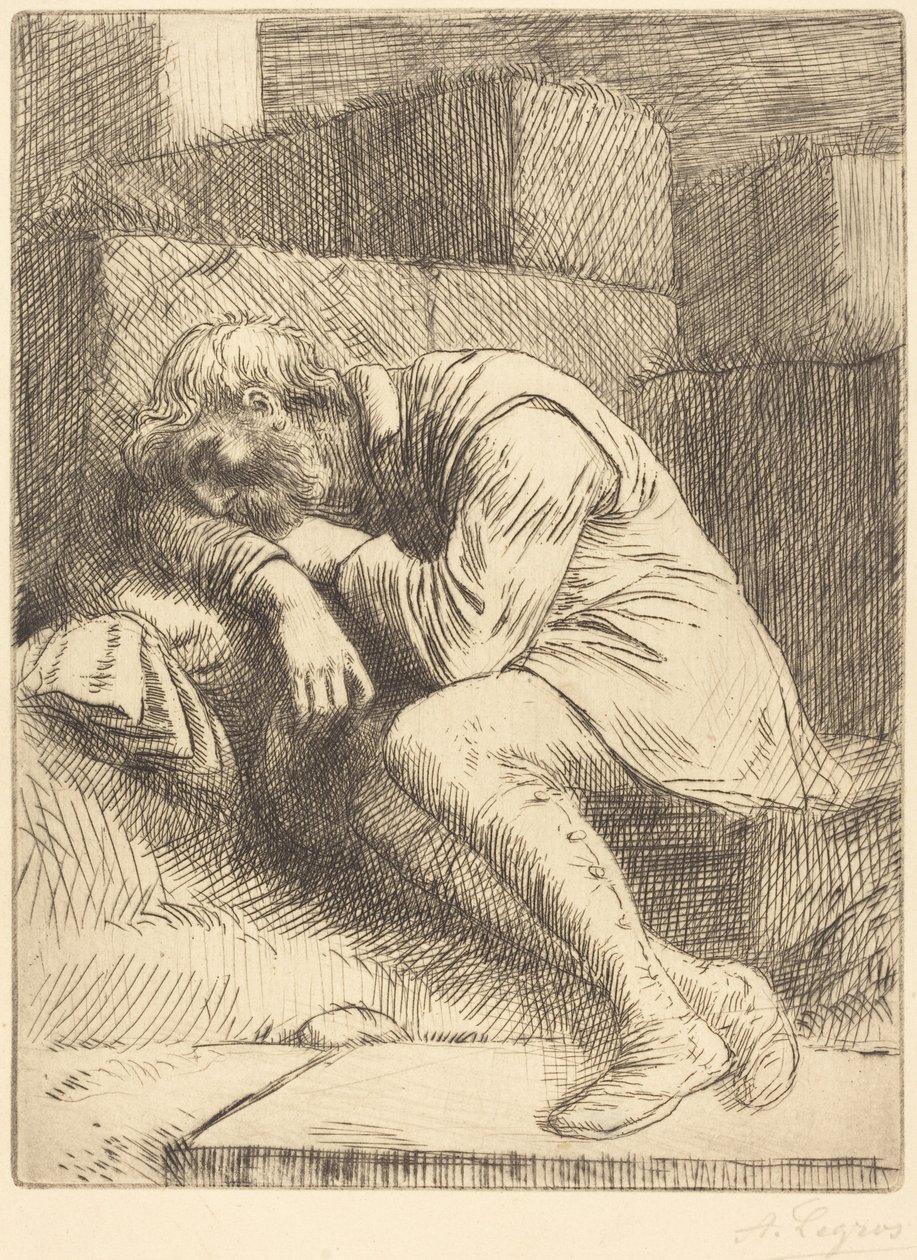 Sleeping Beggar (Den sovende tigger) af Alphonse Legros