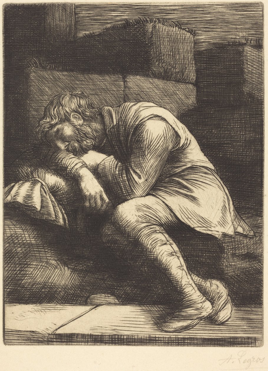 Sleeping Beggar (Den sovende tigger) af Alphonse Legros