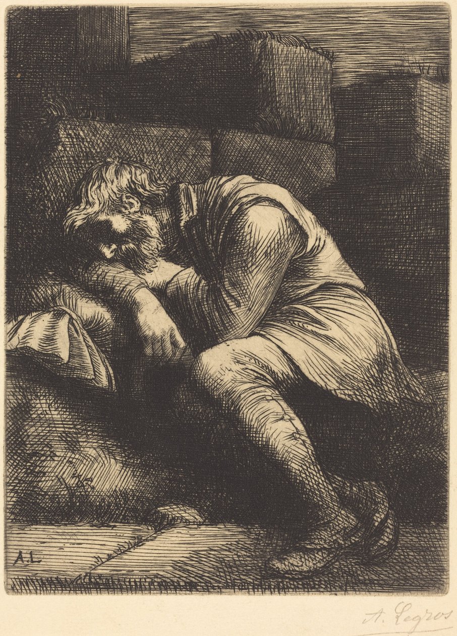 Sovende tigger af Alphonse Legros