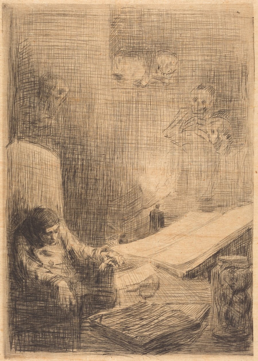 Sovende lærd af Alphonse Legros