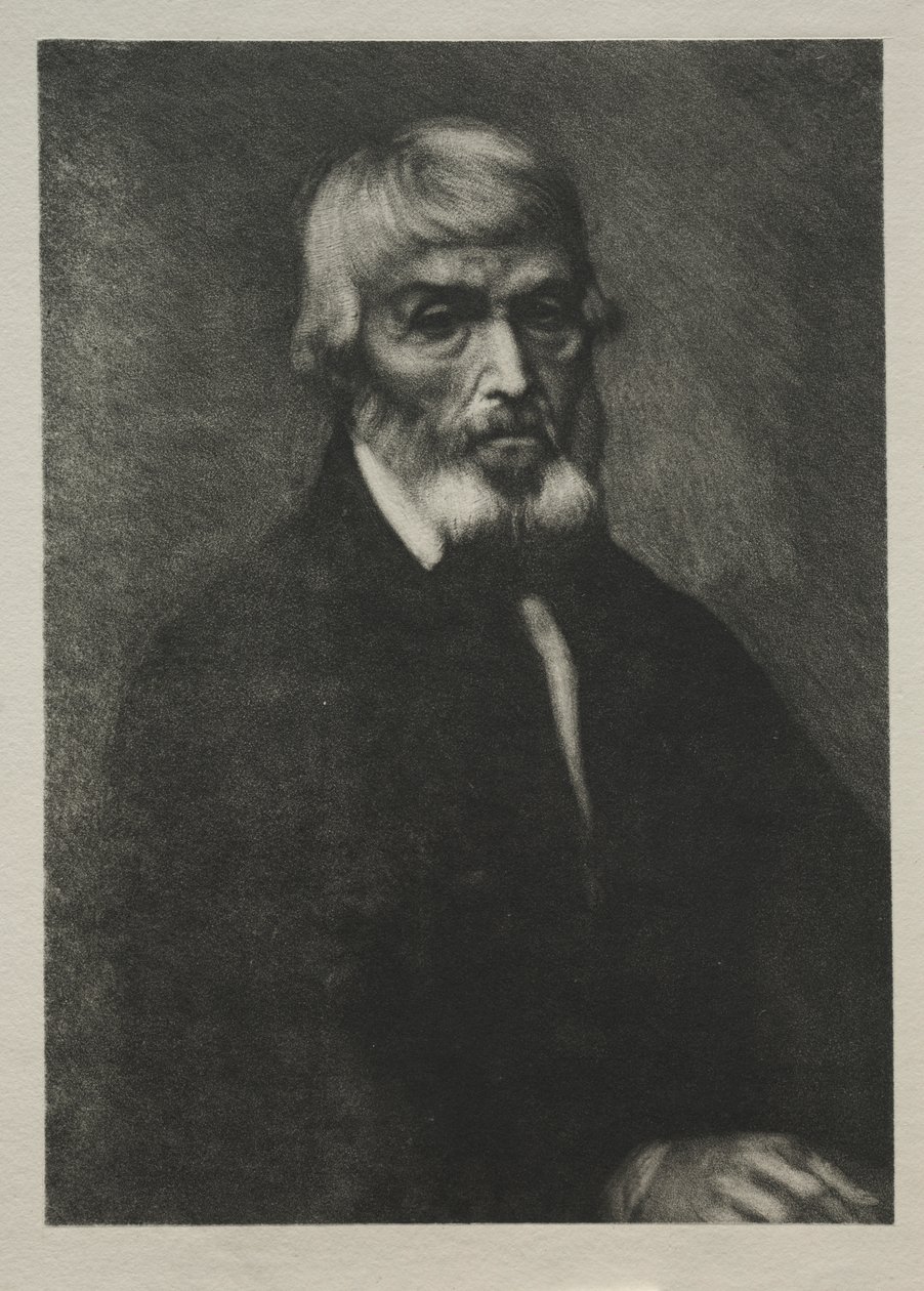 Lille portræt af Thomas Carlyle af Alphonse Legros