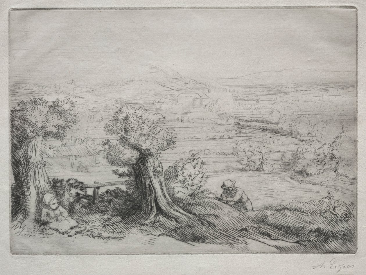 Minde om en dal i Bourgogne. af Alphonse Legros