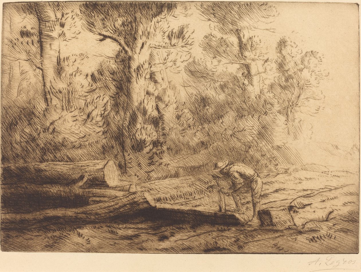 Squaring Logs Mand der flækker logs. af Alphonse Legros