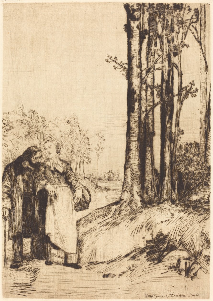 Spadseretur i Rekonvalescenten (La promenade du rekonvalescent) af Alphonse Legros
