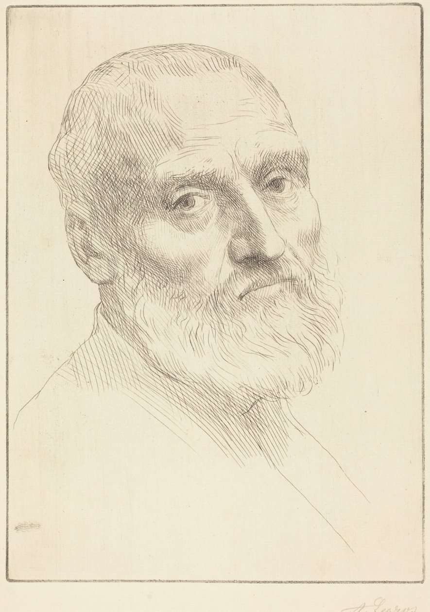 Studie til et mandshoved af Alphonse Legros