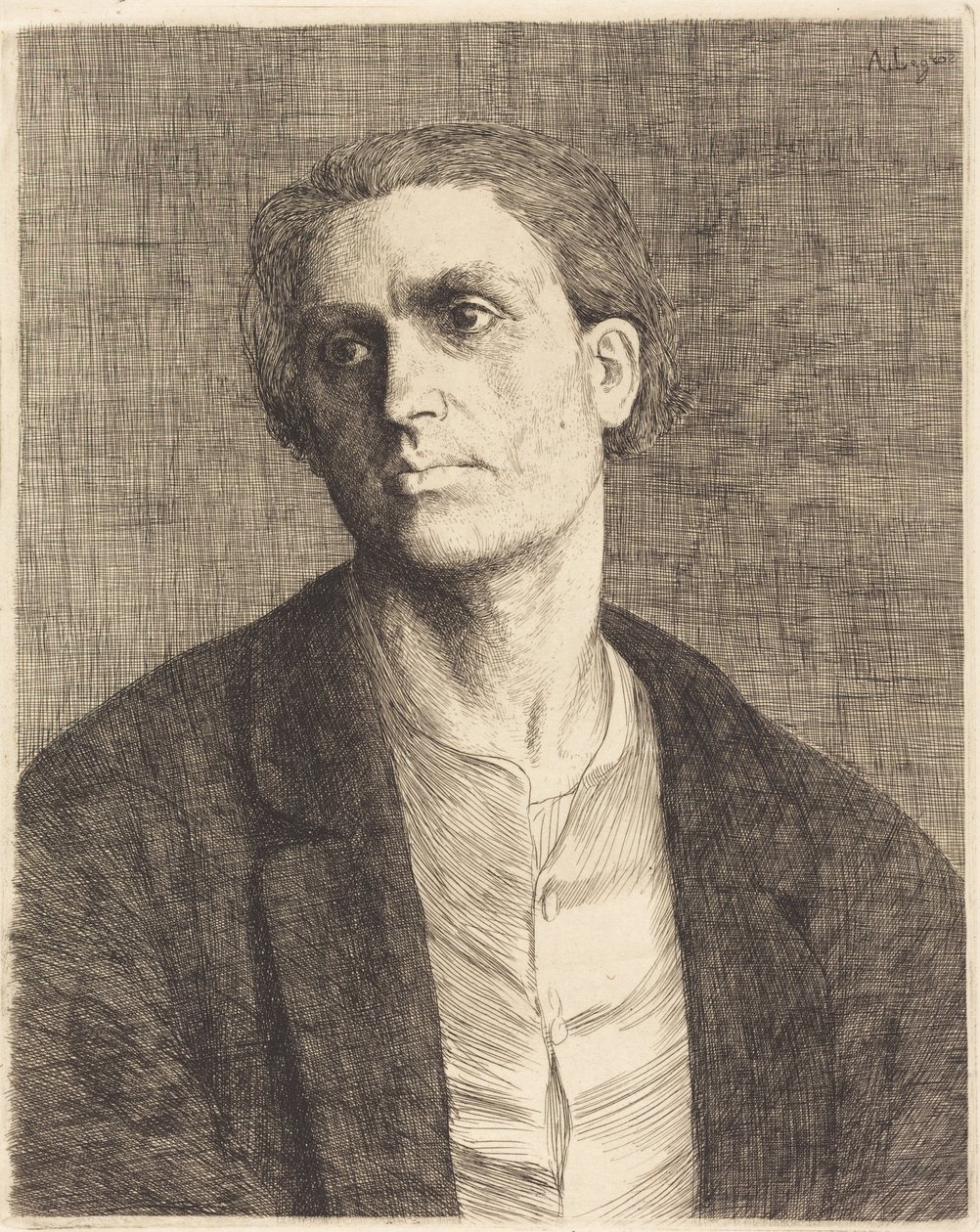 Studie af et mandhoved (Étude de tête d’homme) af Alphonse Legros