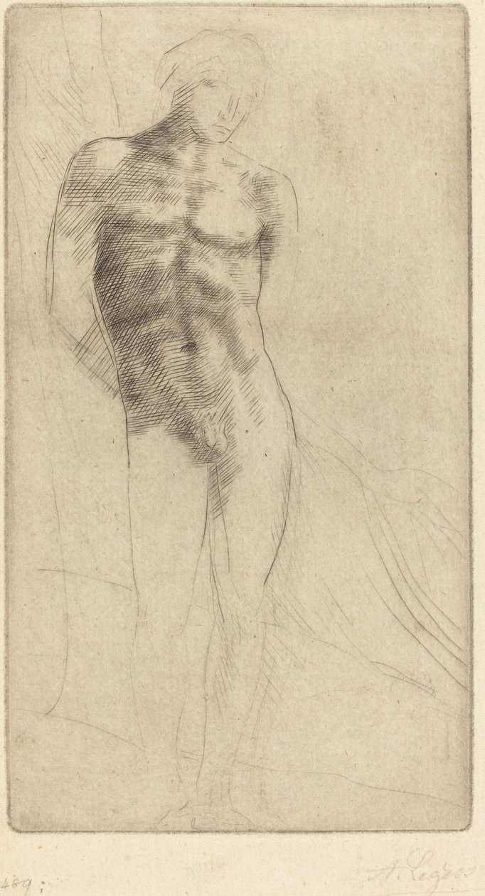 Studie af en nøgen figur Etude de figur nue. af Alphonse Legros