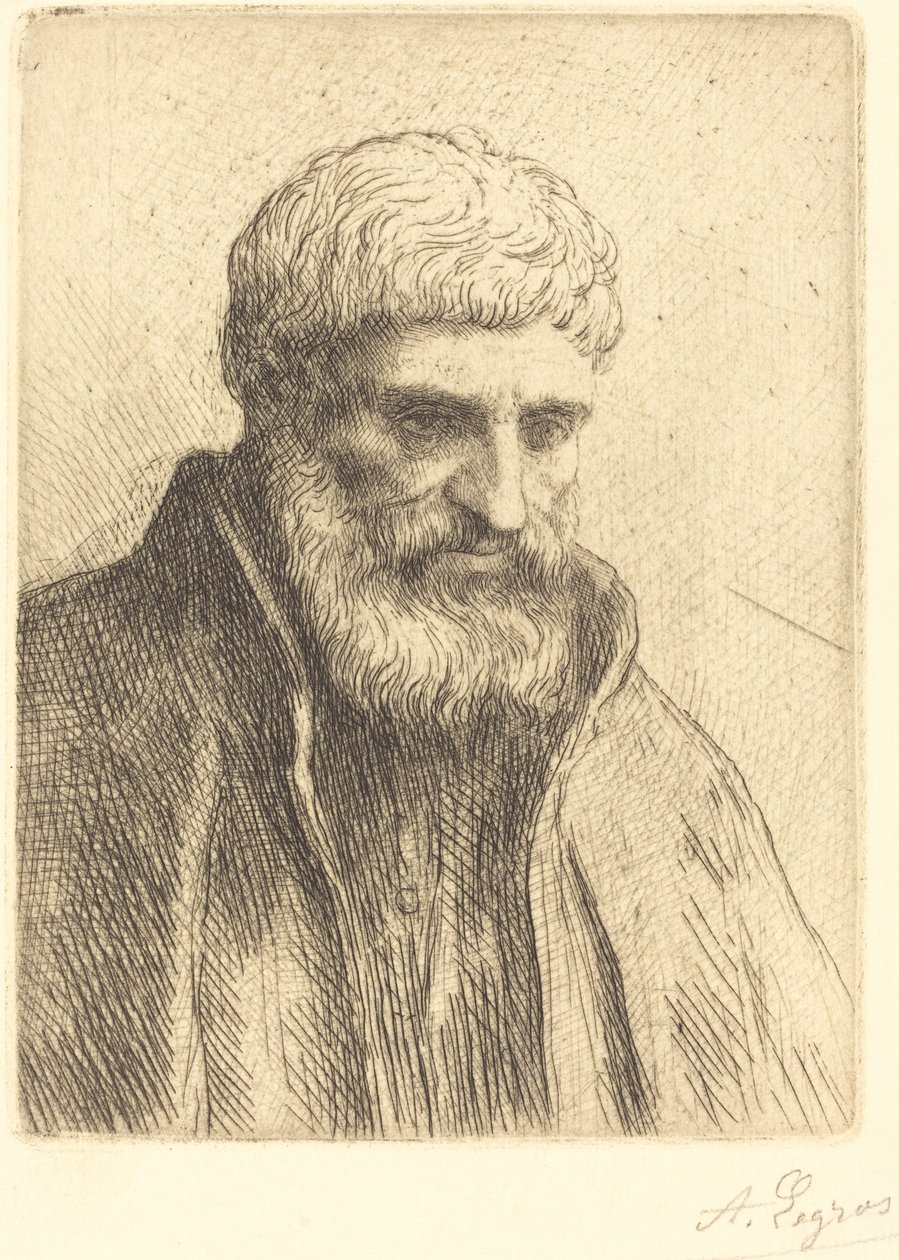 Studie af en gammel mand (Etude de vieillard) af Alphonse Legros