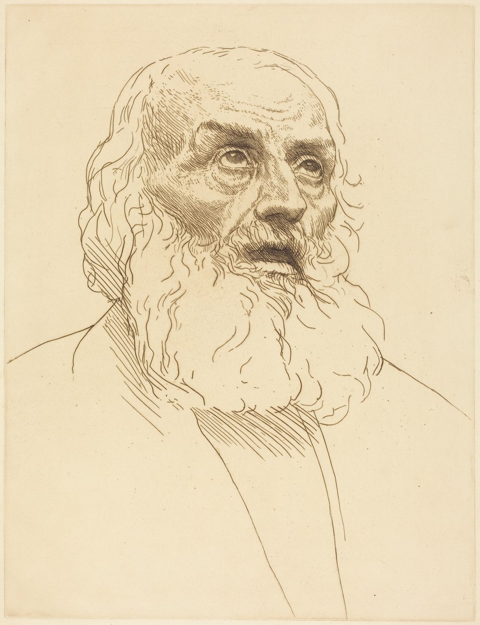 Study of an Old Man (Studie af en gammel mand) af Alphonse Legros