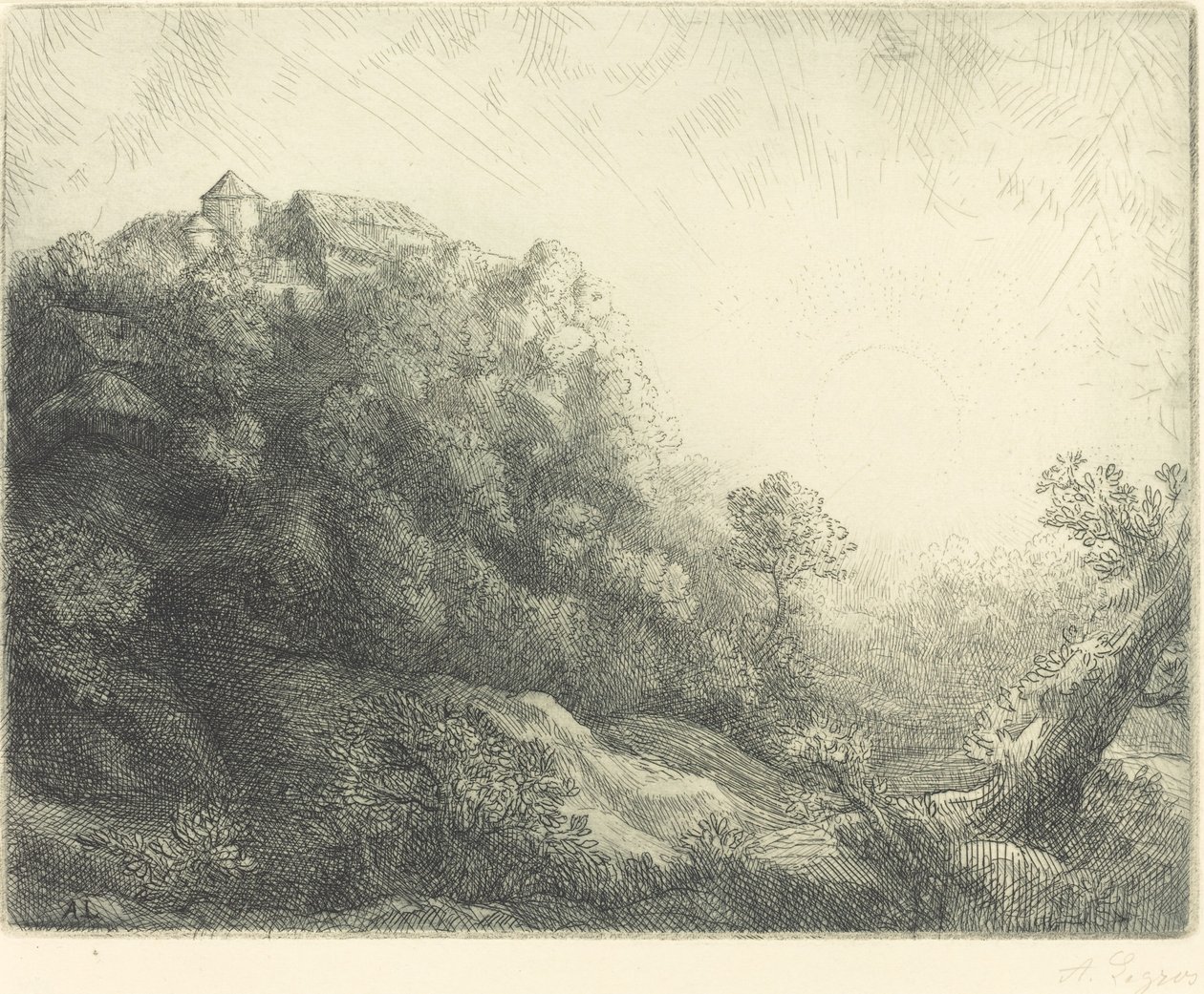 Solopgang (solopgang: efterår) af Alphonse Legros