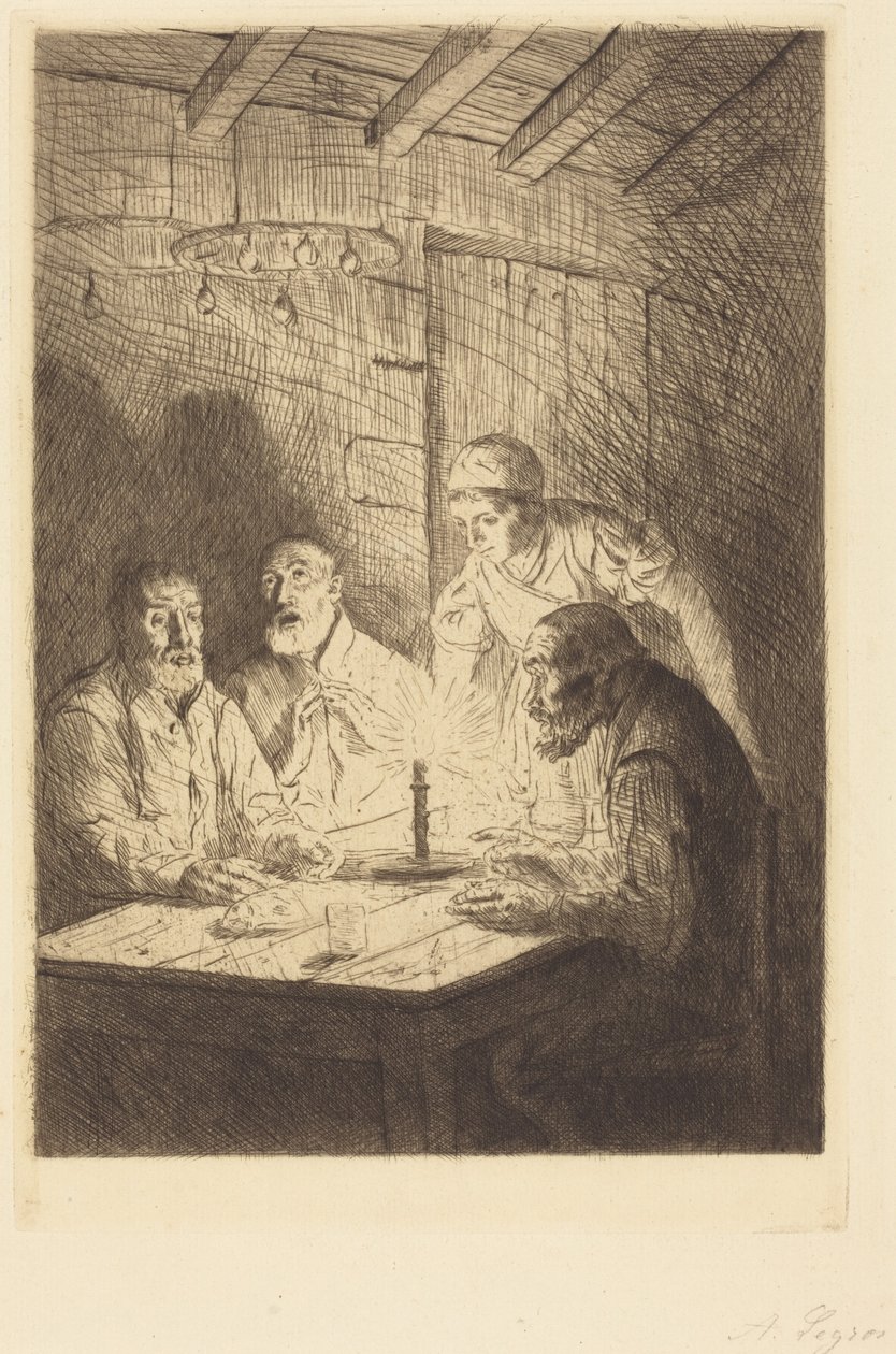 De fattiges aftensmåltid af Alphonse Legros