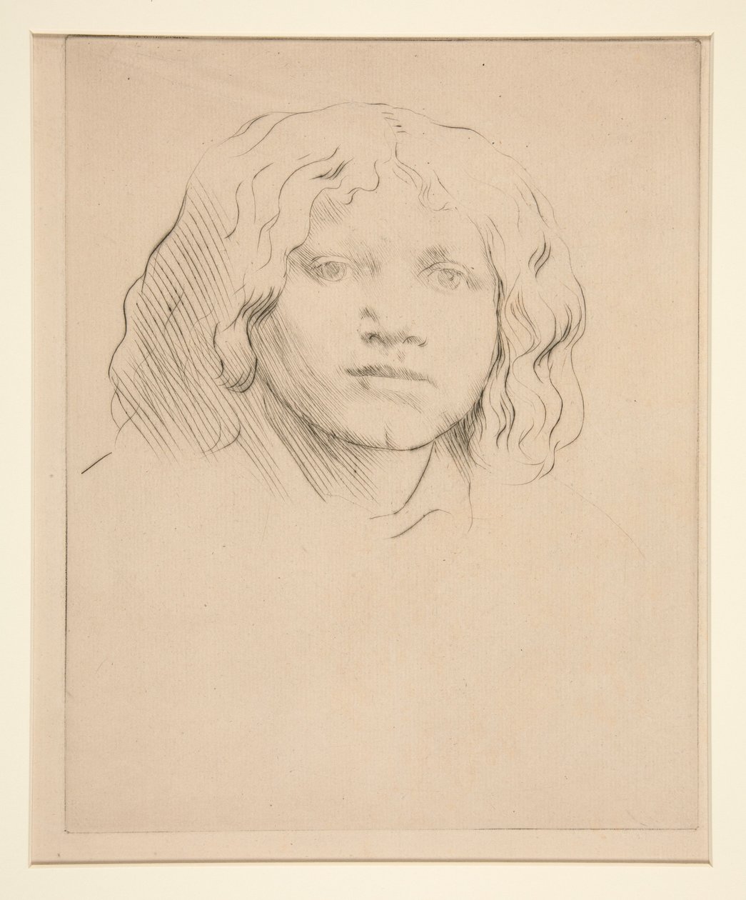 Hoved af et italiensk barn af Alphonse Legros