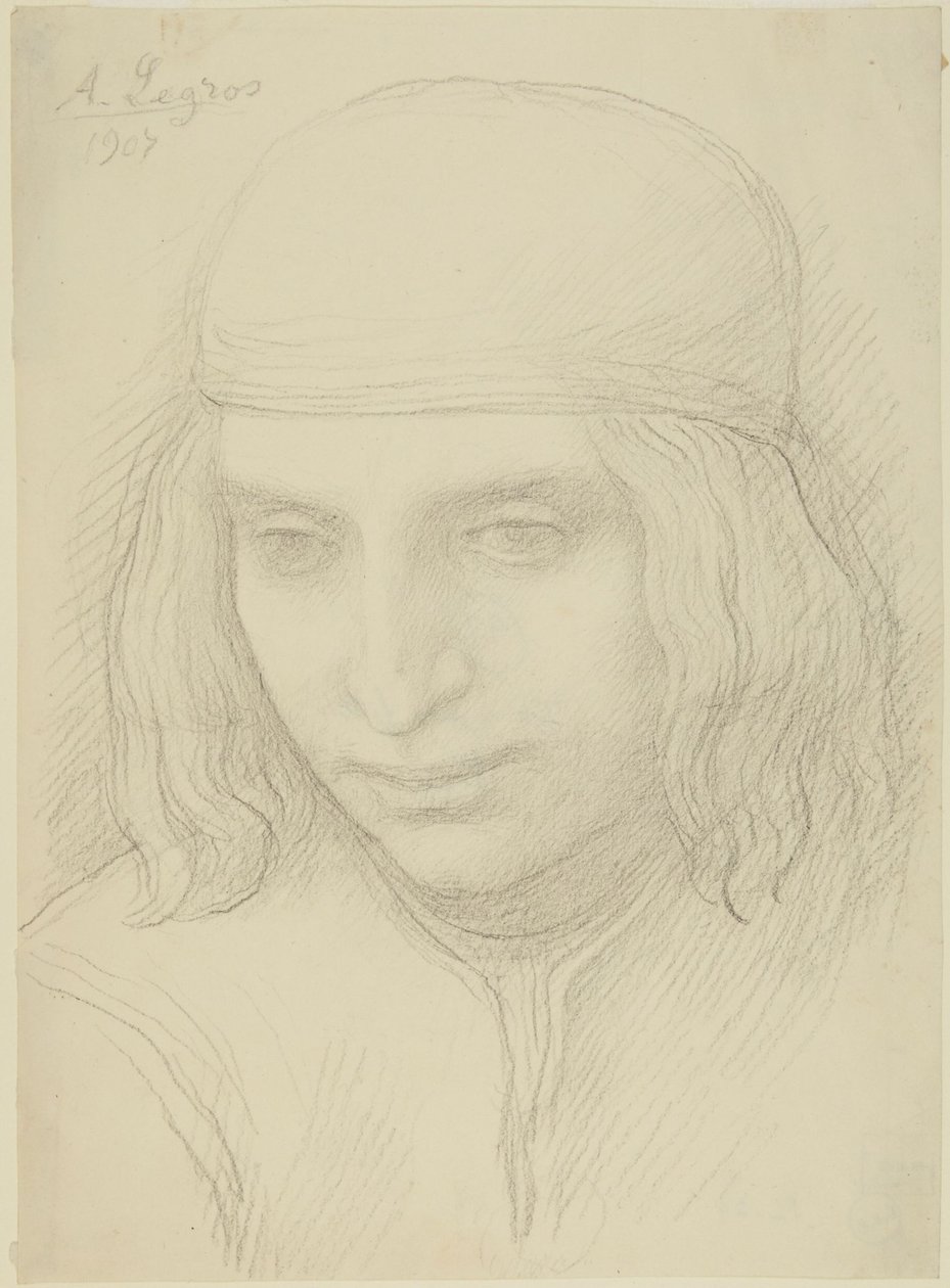 Hoved af en ung pige af Alphonse Legros