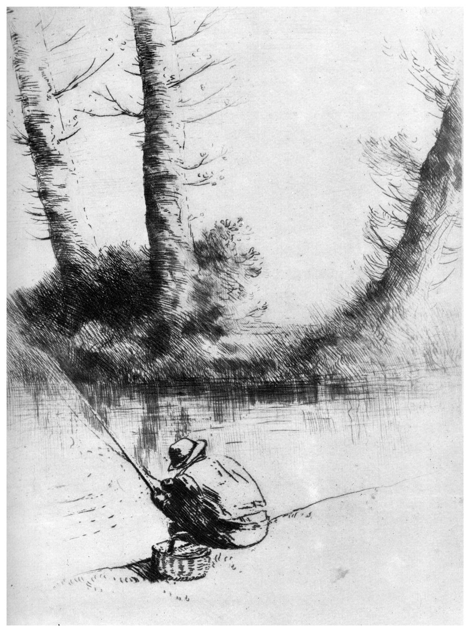 Lystfiskeren, c1860-1910 1924 af Alphonse Legros