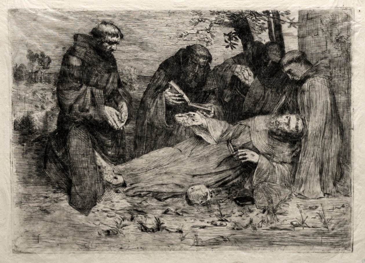 Den hellige Franss død af Alphonse Legros