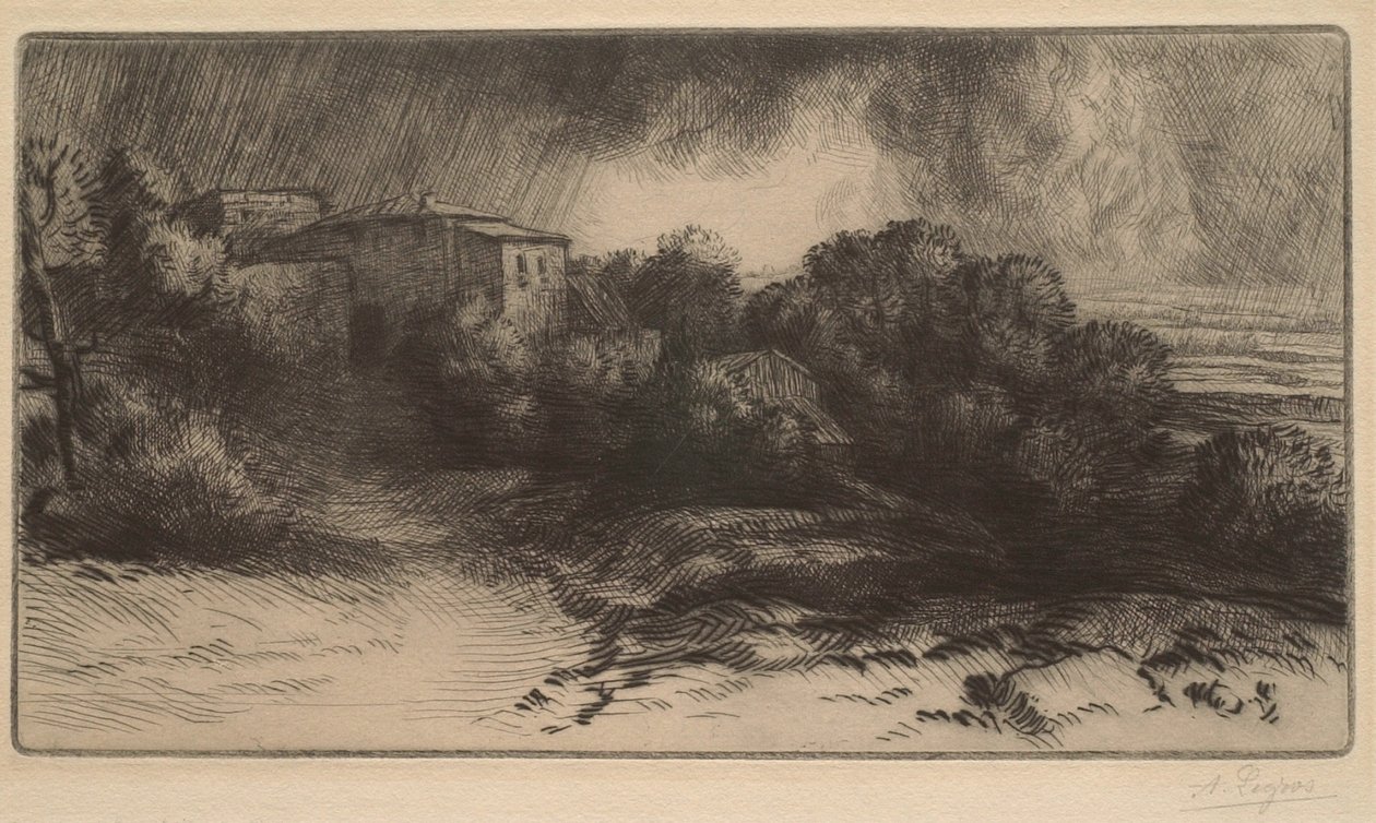 Gården ved Brieux (tordeneffekt) af Alphonse Legros