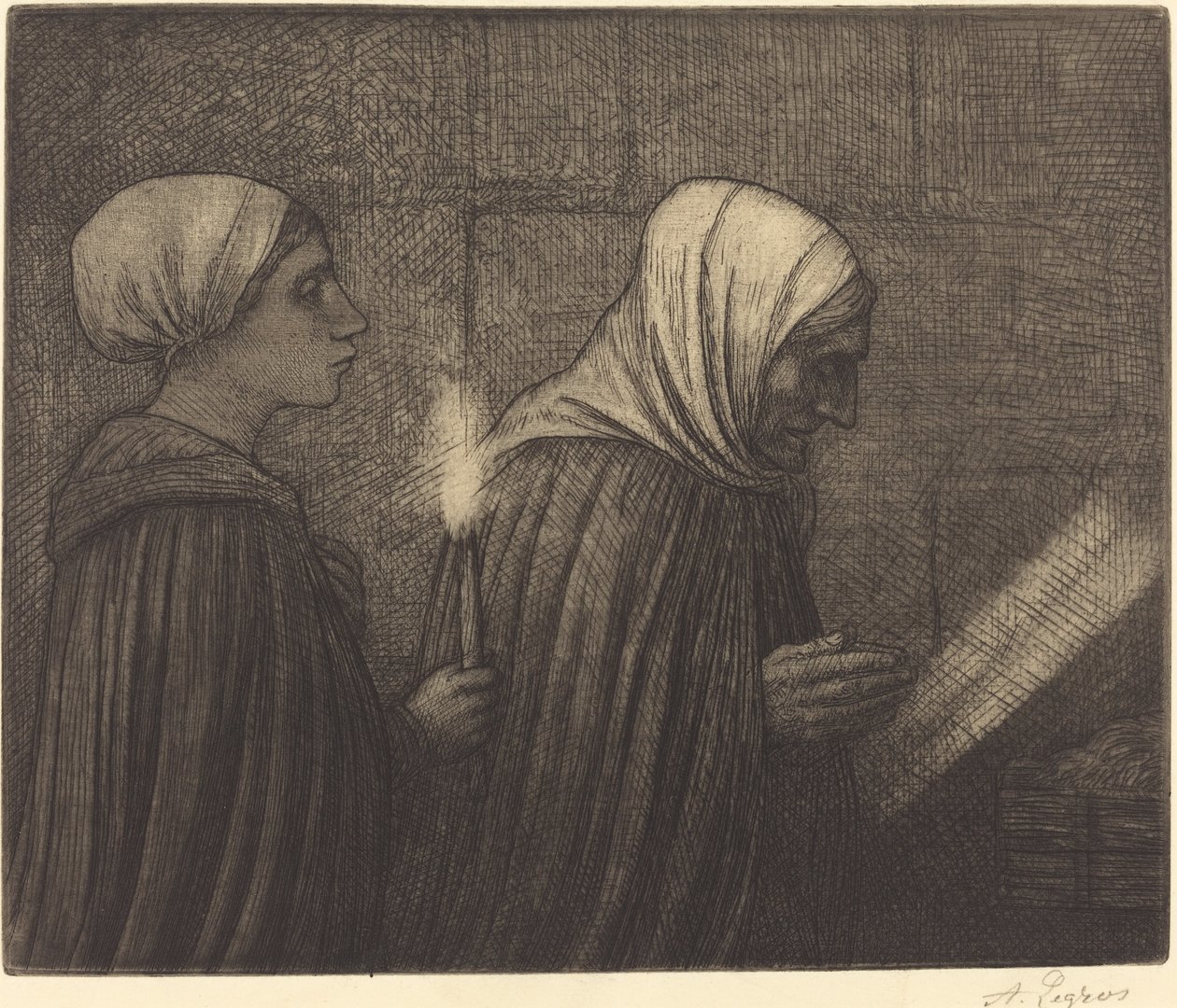 Krybben La crèche. af Alphonse Legros