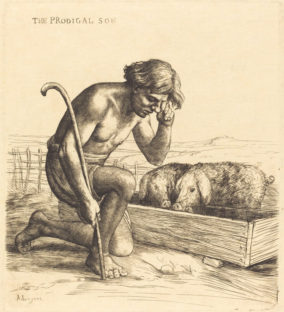 Den fortabte søn, 1. plade Den fortabte søn. af Alphonse Legros