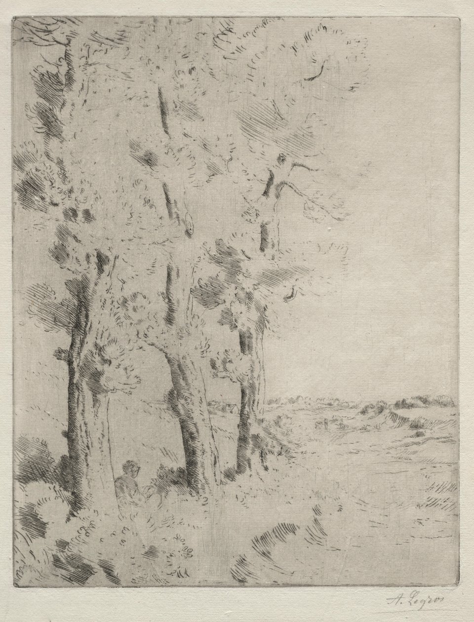 Læseren: Foredraget under træerne, ca. 1882. af Alphonse Legros