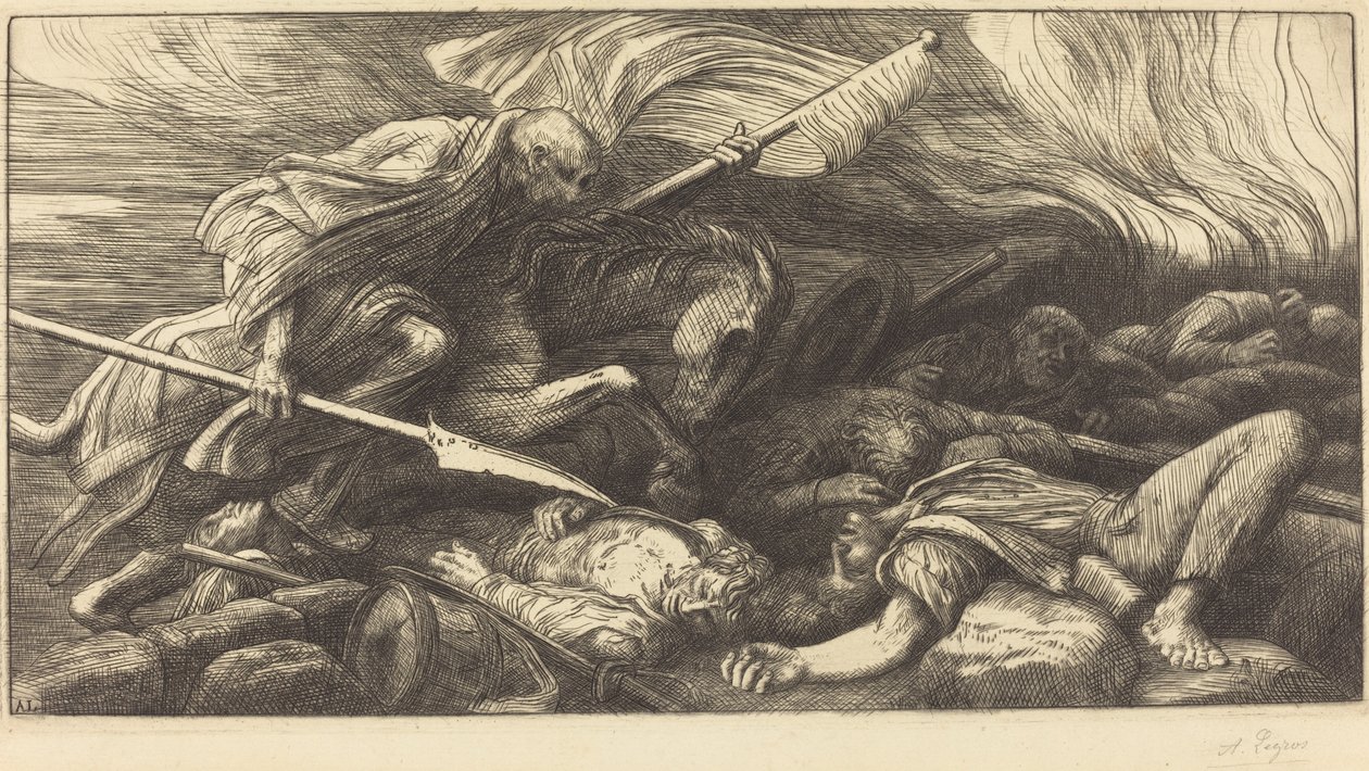 Dødens triumf: Efter slaget (Le triomphe de la mort: Apres le combat) af Alphonse Legros