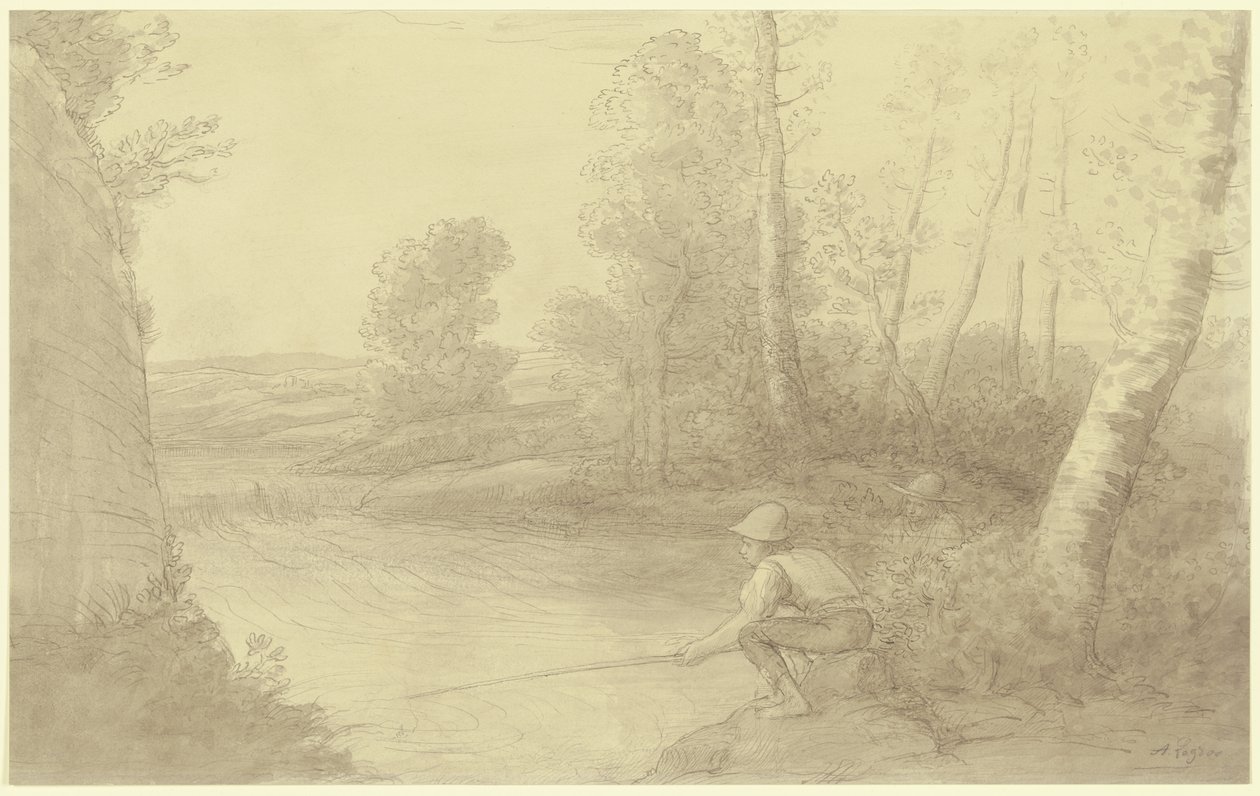 Fiskerne ved floden af Alphonse Legros
