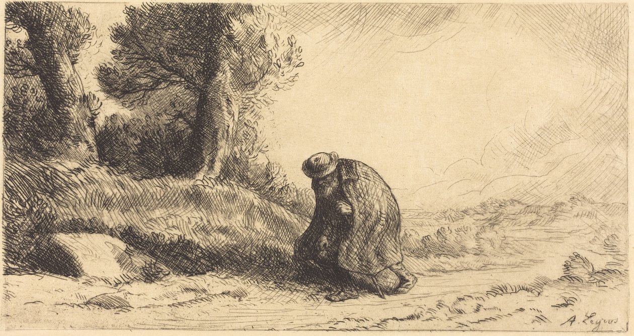 Vagabond på vej gennem en gyde af Alphonse Legros