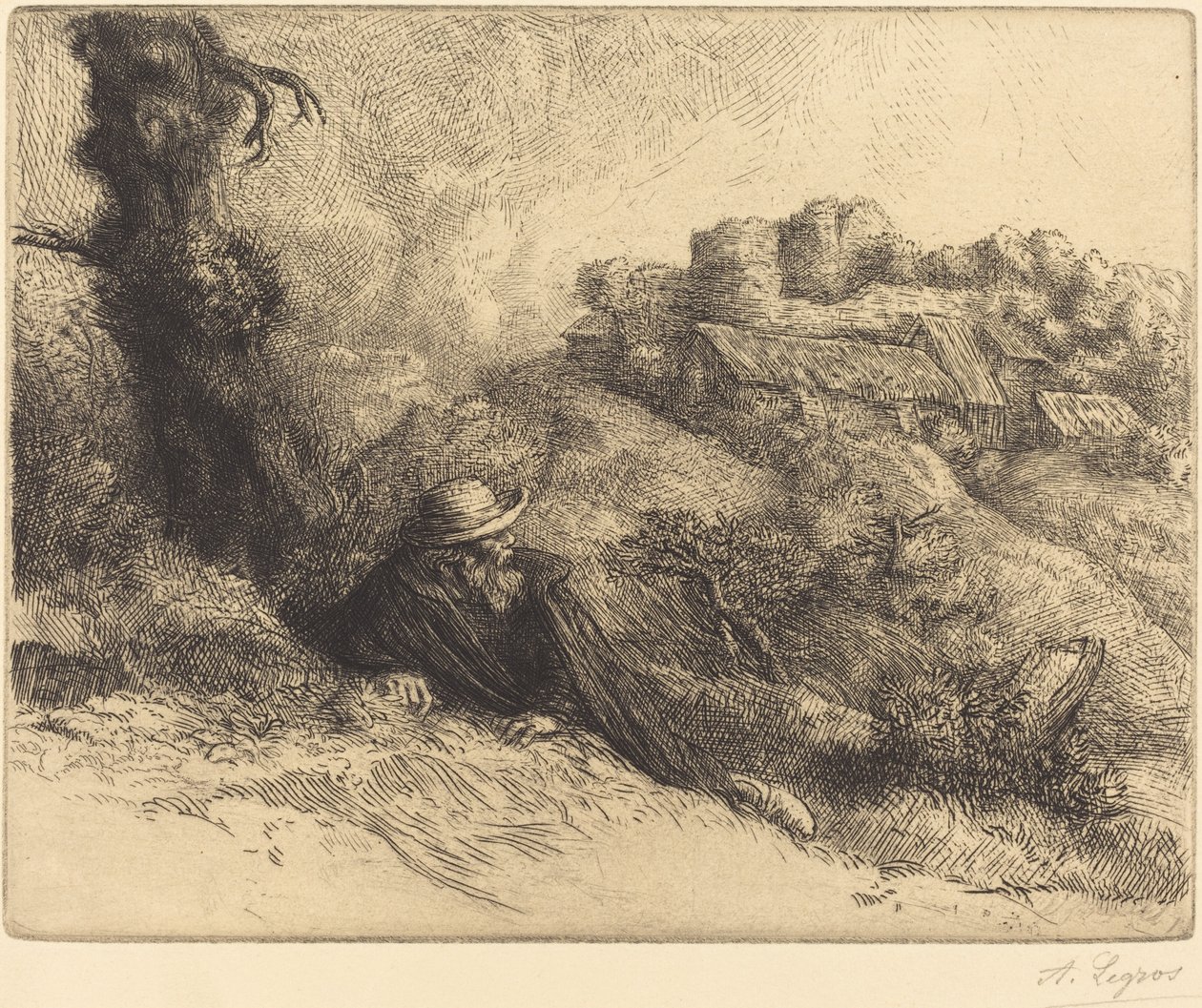 Udsigt over et Chateau des Revenants. af Alphonse Legros