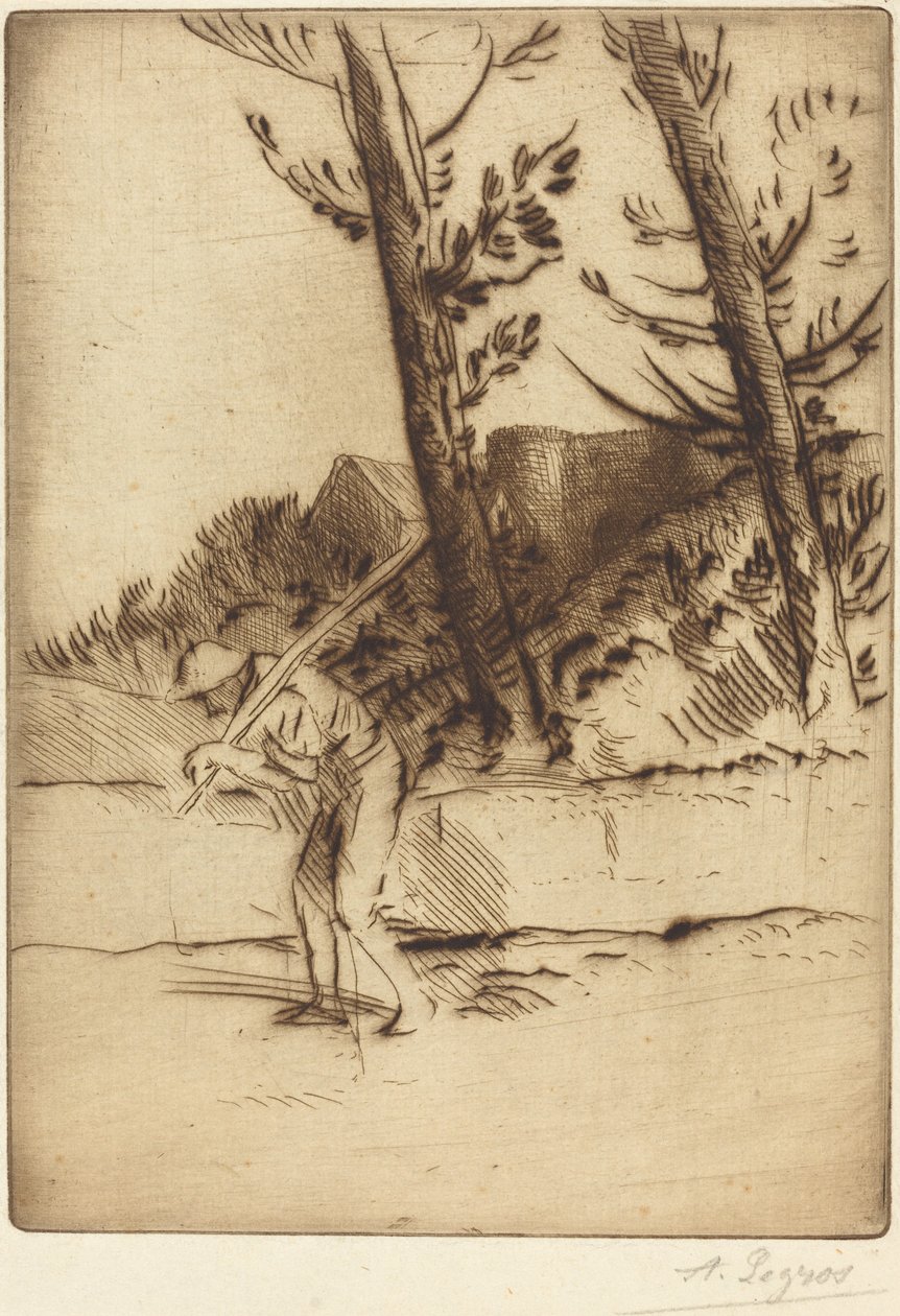 Udsigt over en gård (La ferme des Bordes) af Alphonse Legros
